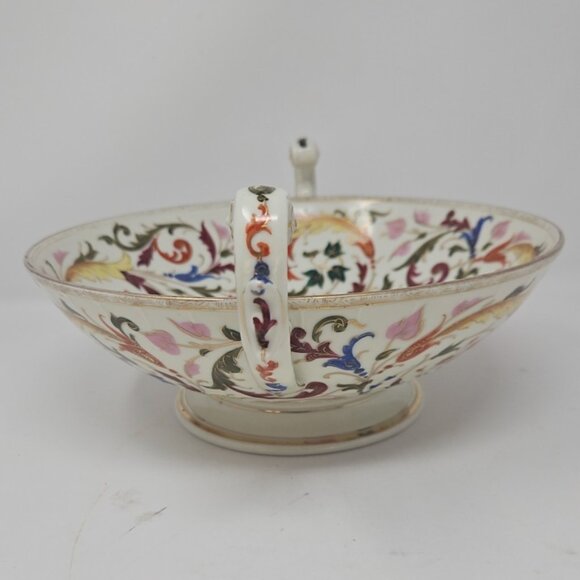 Antique Paris Porcelain Handpainted Footed Centerpiece Tazza Bowl Persian Motif - Picture 8 of 9